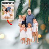 Customized Your Photo Ornament - Grandkids With Grand Parents - Christmas Gift For Grandma, Grandpa, Family Members | Family 1