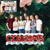 Custom Photo Ornament, Family Christmas Ornament, Cousins Ornaments | Cousins Red