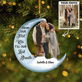 Custom Photo Ornament, Couple Ornament, Christmas Gift For Wife, Husband | Moon Couple