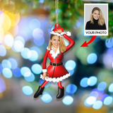 Custom Funny Photo Ornament - Personalized Photo Mica Ornament - Christmas Gift For Friends, Family| Santa