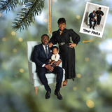 Custom Couple Photo Ornament, Christmas Photo Ornament, Christmas Gifts For Couple | Black Family