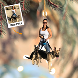 Custom Photo Ornament, Dog With Owner Ornament, Gift For Dog Mom, Dog Dad, Dog Lover | Dog Lover