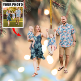 Custom photo Ornament - Personalized Photo Mica Ornament - Christmas Gift For Family Members | Family 3