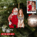 Custom Photo Ornament Santa Love You Perfect Gift for Family, Friends, Kids and Lover | Santa