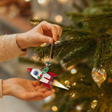 Custom Photo Ornament - Personalized Kid Photo Mica Ornament - Kid Dinosaur - Christmas Gift For Family Members, Kids | Riding Kid