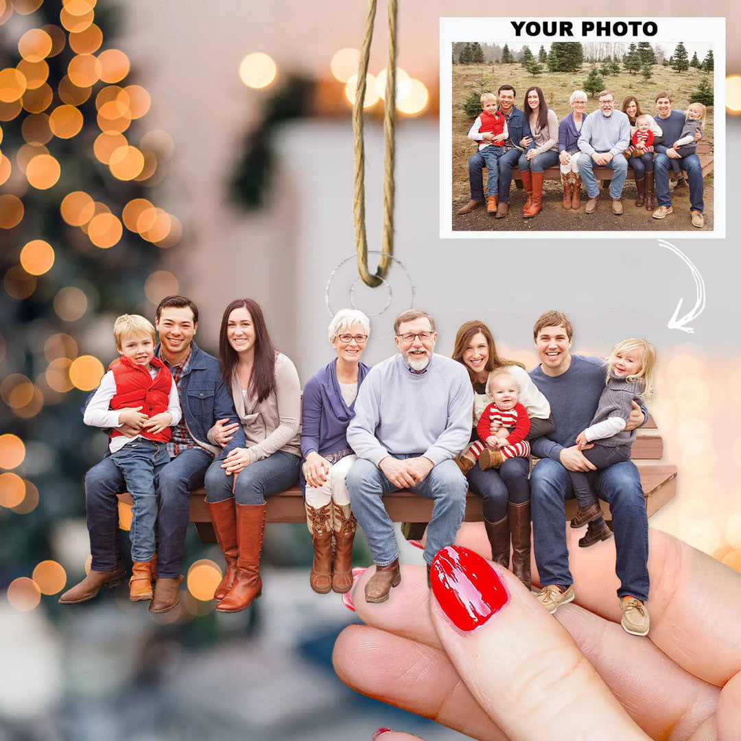 Customized Your Photo Ornament - Personalized Photo Mica Ornament - Christmas Gift For Family Member
