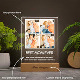 Custom family photo collage night light, Personalized gifts for mom, Family reunion gift for her, Meaningful gift | Light Photo