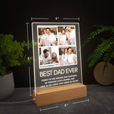 Personalized photo gifts for dad, Custom family photo collage night light, Best dad ever gift, Unique father gift, First fathers day | Light Photo