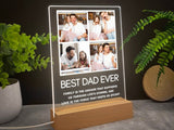 Personalized photo gifts for dad, Custom family photo collage night light, Best dad ever gift, Unique father gift, First fathers day | Light Photo