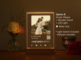 Personalized LED Song Plaque With Stand | Custom Music Night Light | Personalized Music Prints Photo Frame | Gift for Him Boyfriend Bestie | Light Photo