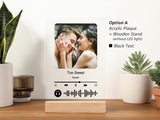Personalized LED Song Plaque With Stand | Custom Music Night Light | Personalized Music Prints Photo Frame | Gift for Him Boyfriend Bestie | Light Photo