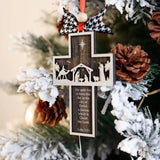 2024 Cross-Shaped Nativity Scene Ornament – Christian Scripture Christmas Gift | Final