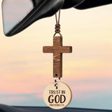 Wooden Cross Car Hanging Ornament – Christian Car Charm Gift | Final