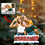 Personalized Custom Photo Ornament - Christmas Gift For Friends, Bestie | Frienship Red