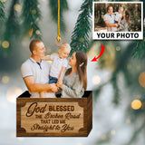Customized Photo Ornament God Blessed The Broken Road That Led Me Straight To You - Personalized Photo Mica Ornament - Christmas Gift Couple, Wife, Husband, Girlfriend, Boyfriend | Blessed
